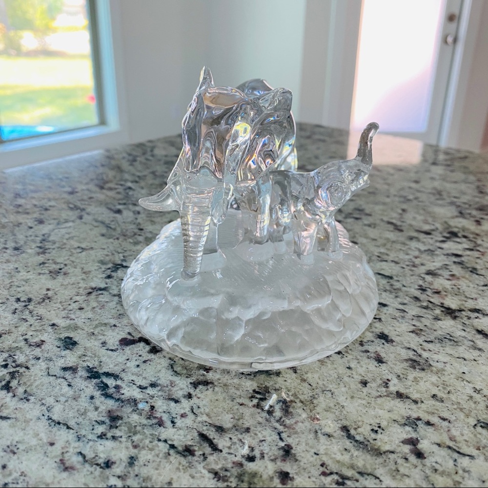 VINTAGE | Cristal D'Arques Crystal Elephants Art Accent Figurine